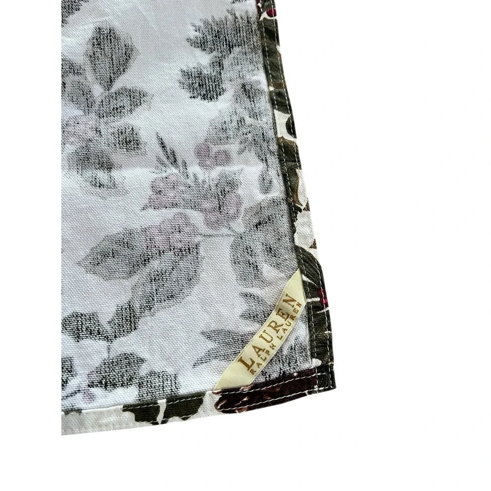 Ralph Lauren Birchmont Cloth Napkins Set of‎ 8 Cream Pinecone Christmas Holly